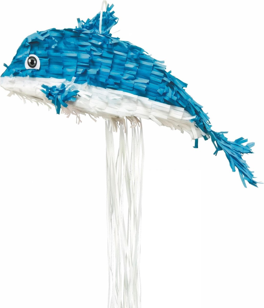 PARTYPRO - Blauwe en witte dolfijn pinata - Decoratie > Pinatas